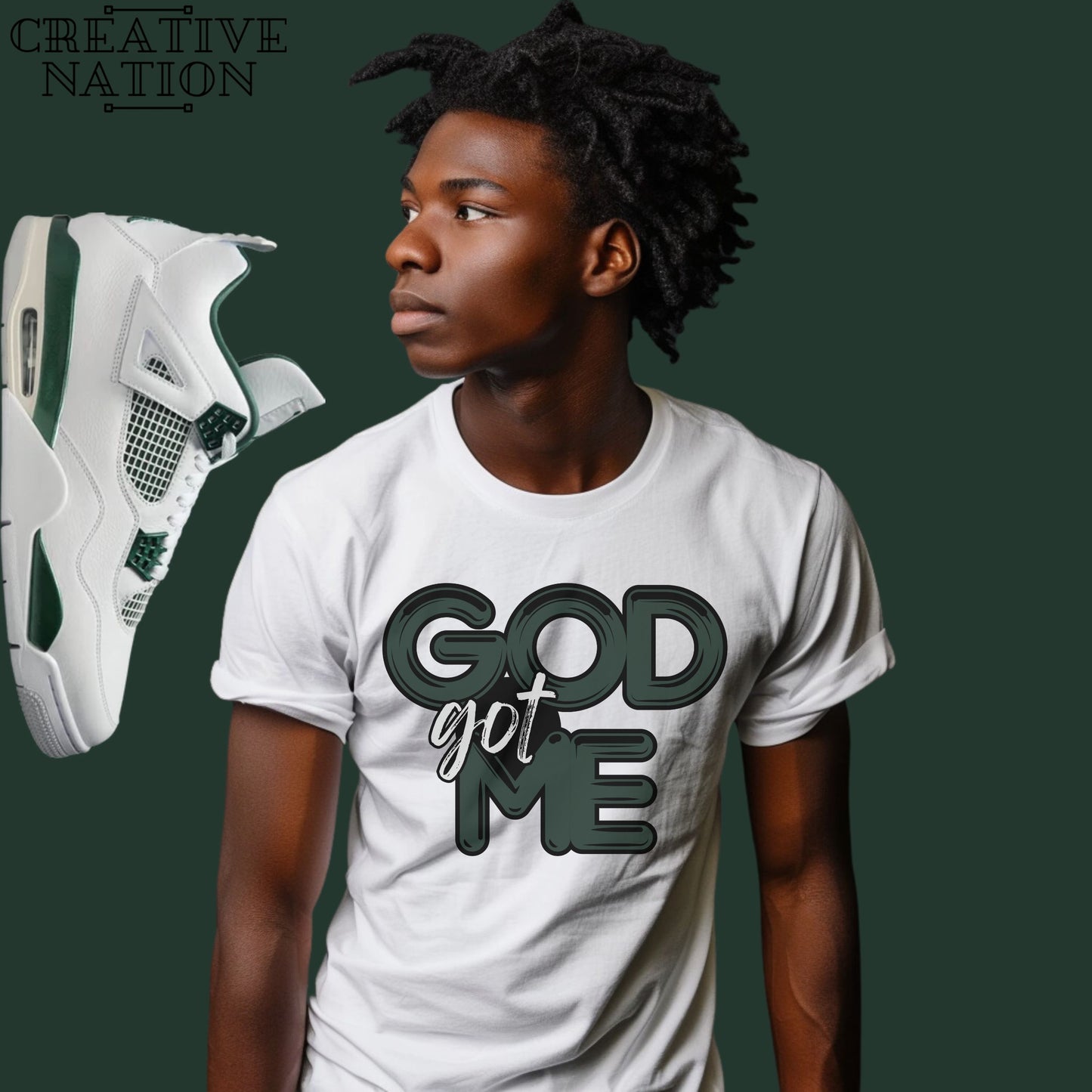 Shirt To Match Jordan 4 Retro Oxidized Green Unisex Tee GOD Shirt For Jordan 4