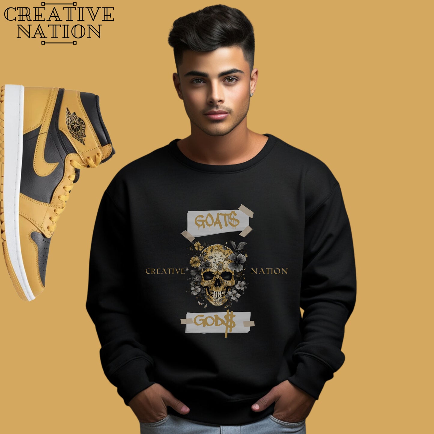Sweatshirt To Match Jordan 1 Retro High Golf Pollen Unisex Tee Skull Shirt For Jordan 1