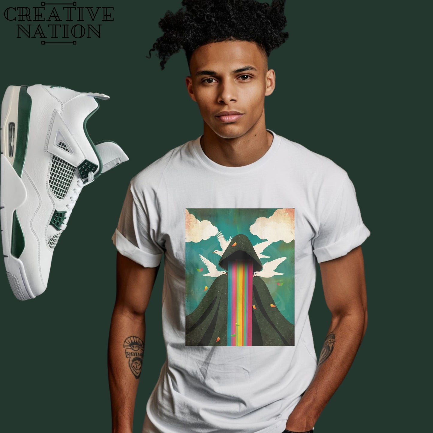 Shirt To Match Jordan 4 Retro Oxidized Green Unisex Tee Psychedelic Shirt For Jordan 4