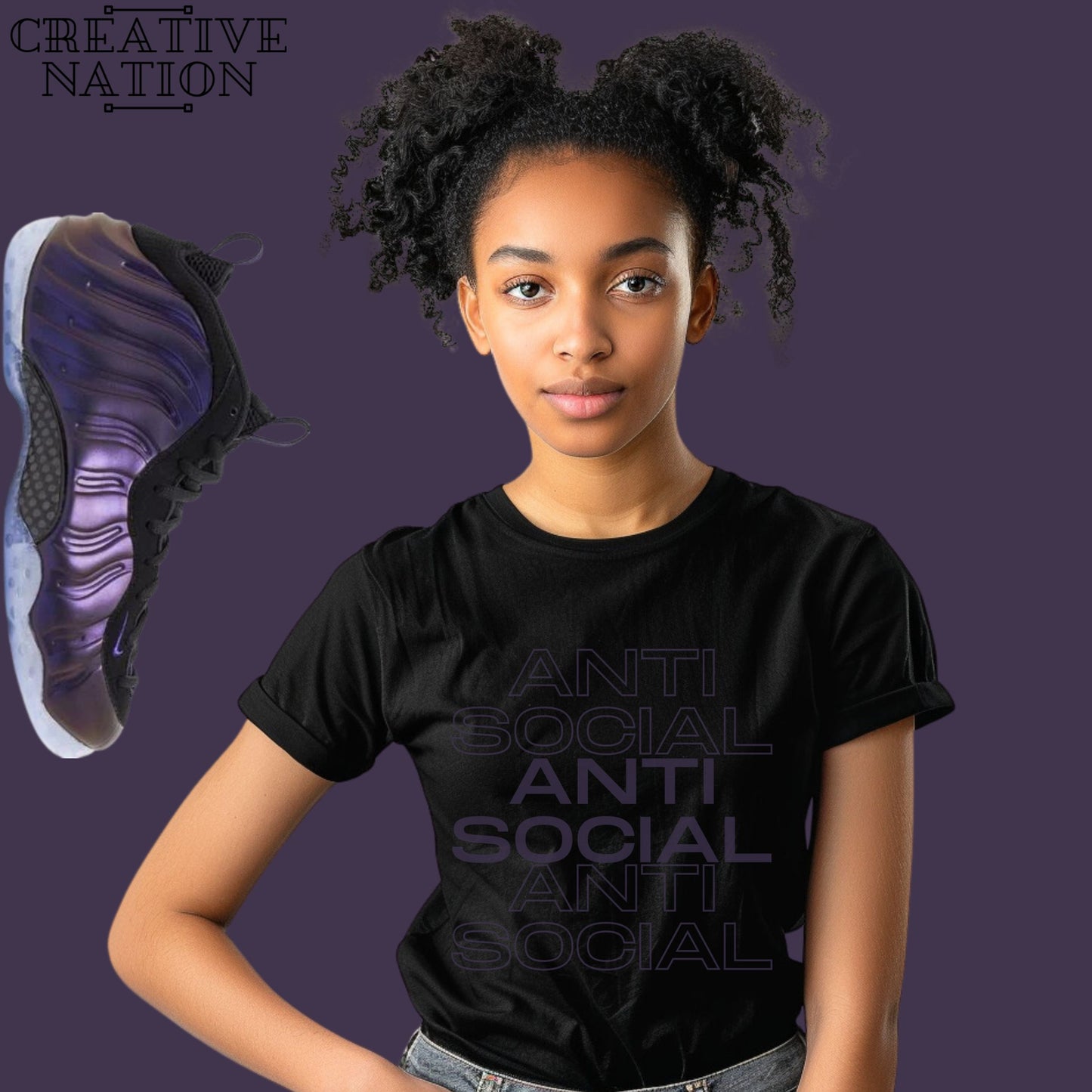 Shirt To Match Air Foamposite One Eggplant Unisex Tee Anti Social Shirt For Foamposite