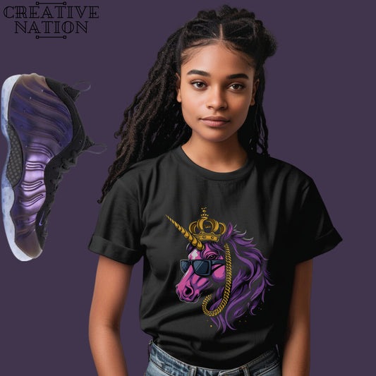 Shirt To Match Air Foamposite One Eggplant Unisex Tee Unicorn Shirt For Foamposite