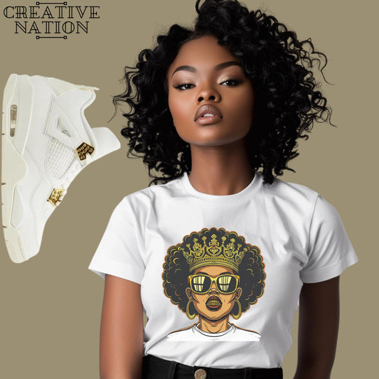 Shirt To Match Jordan 4 Retro Metallic Gold Unisex Tee Sneaker Shirt Afro Shirt For Jordan 4