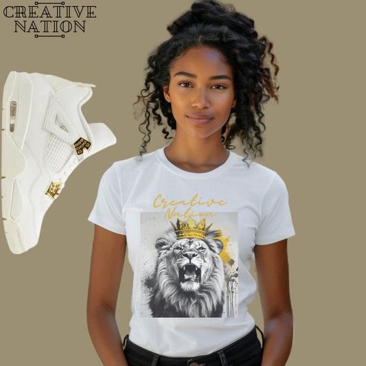 Shirt To Match Jordan 4 Retro Metallic Gold Unisex Tee Lion Shirt For Jordan 4