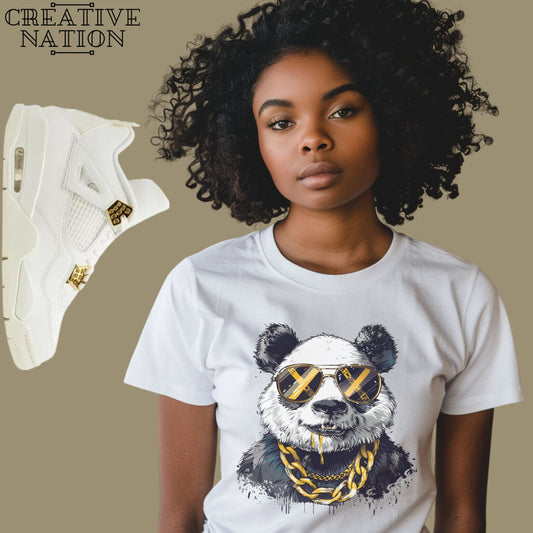 Shirt To Match Jordan 4 Retro Metallic Gold Unisex Tee Panda Shirt For Jordan 4