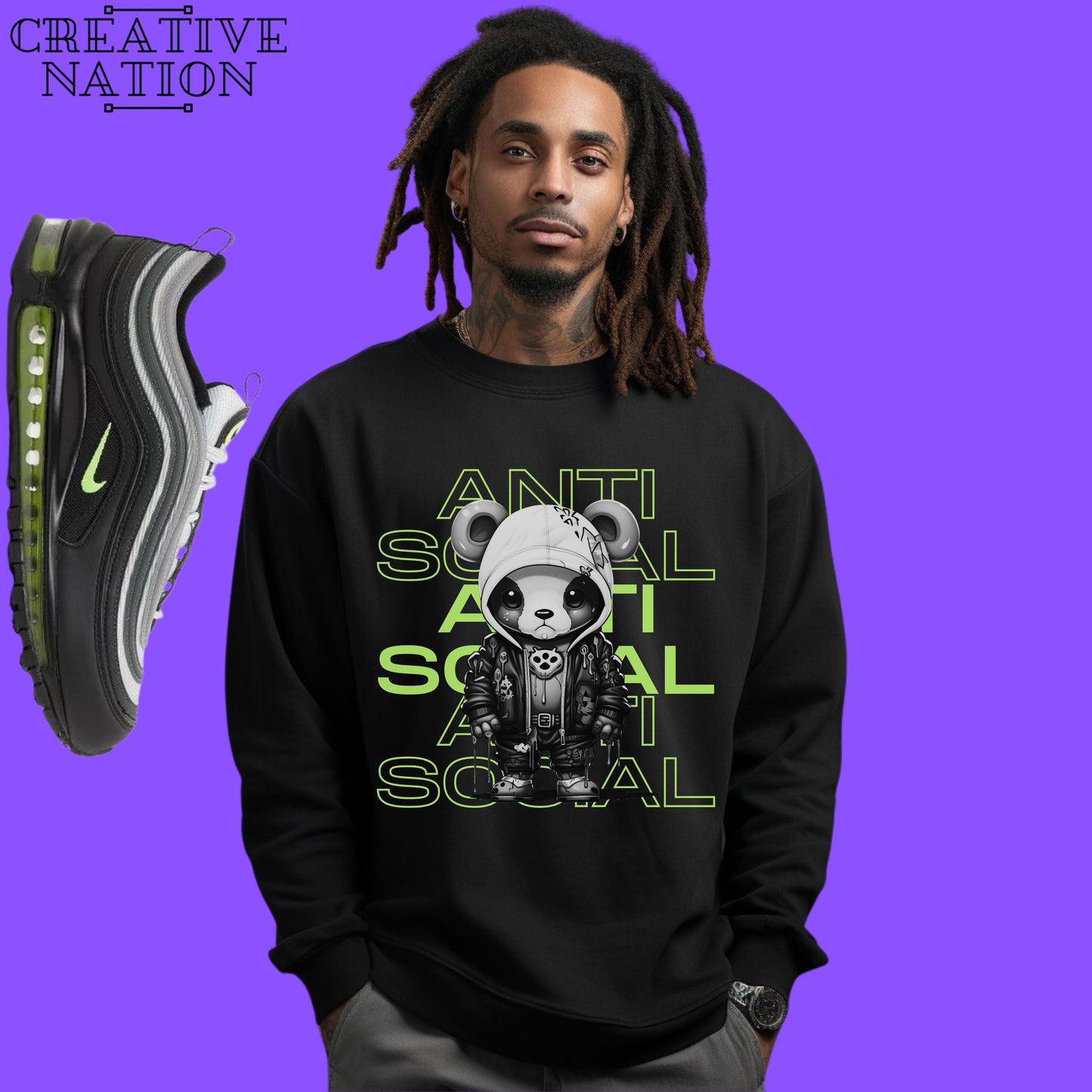 Sweatshirt To Match Air Max 97 Icons Neon Unisex Sweatshirt Anti Social Shirt For Air Max 97