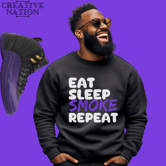 Sweatshirt To Match Air Jordan 12 Retro Field Purple Unisex Sweatshirt Smoke Shirt For AJ12