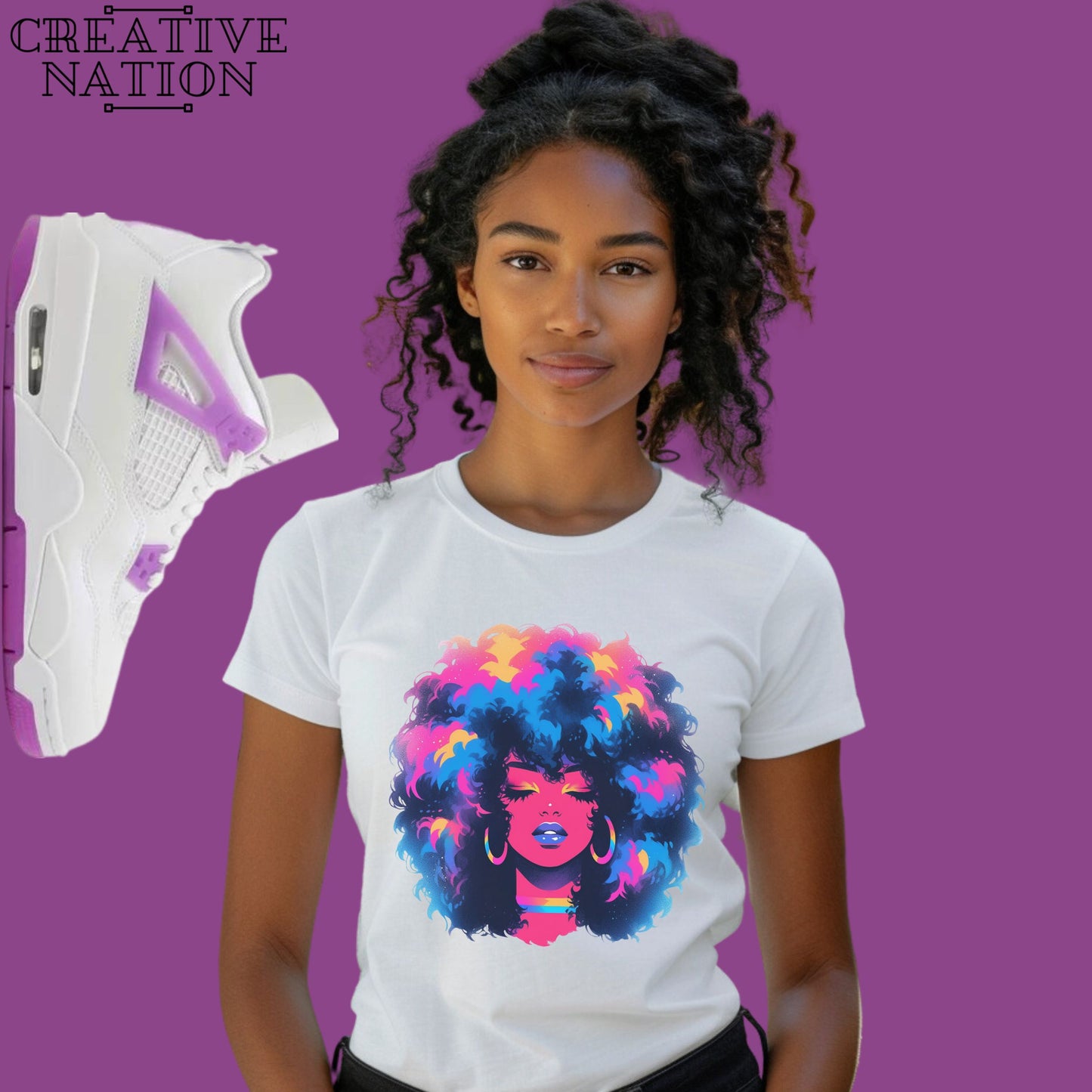 Shirt To Match Jordan 4 Retro Hyper Violet Unisex Tee Afro Shirt For Jordan 4