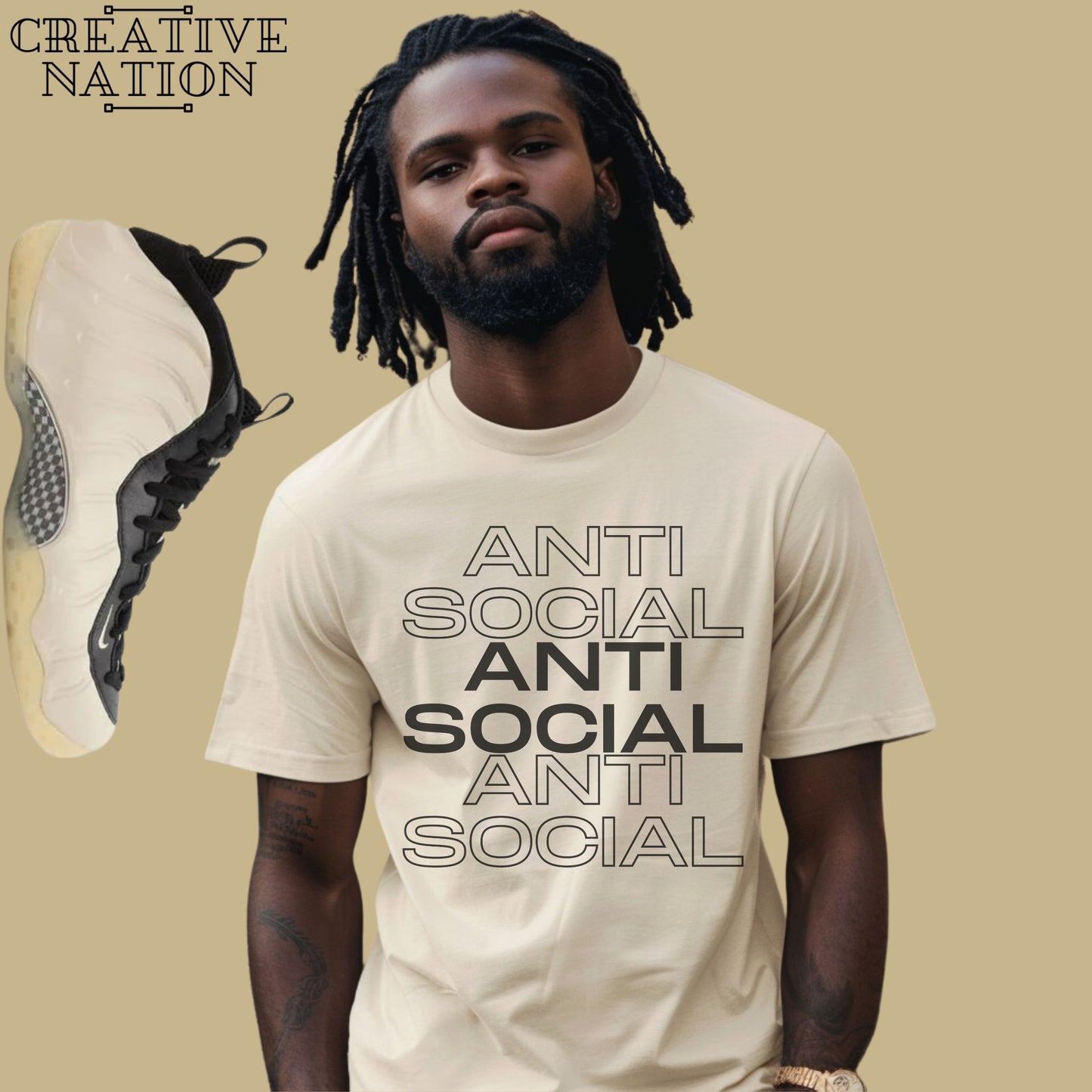 Shirt To Match Air Foamposite One Light Orewood Brown Unisex Tee Anti Social Shirt For Foamposite