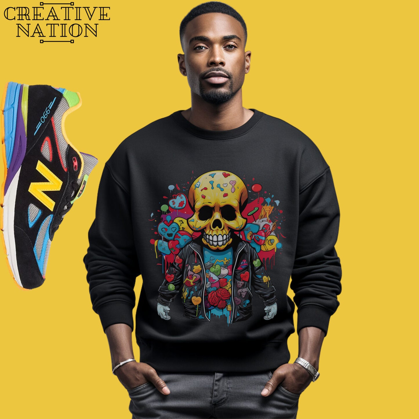 Sweatshirt To Match New Balance DTLR 990v4 Wild Style 2.0 Unisex Tee Skull Shirt For 990v4