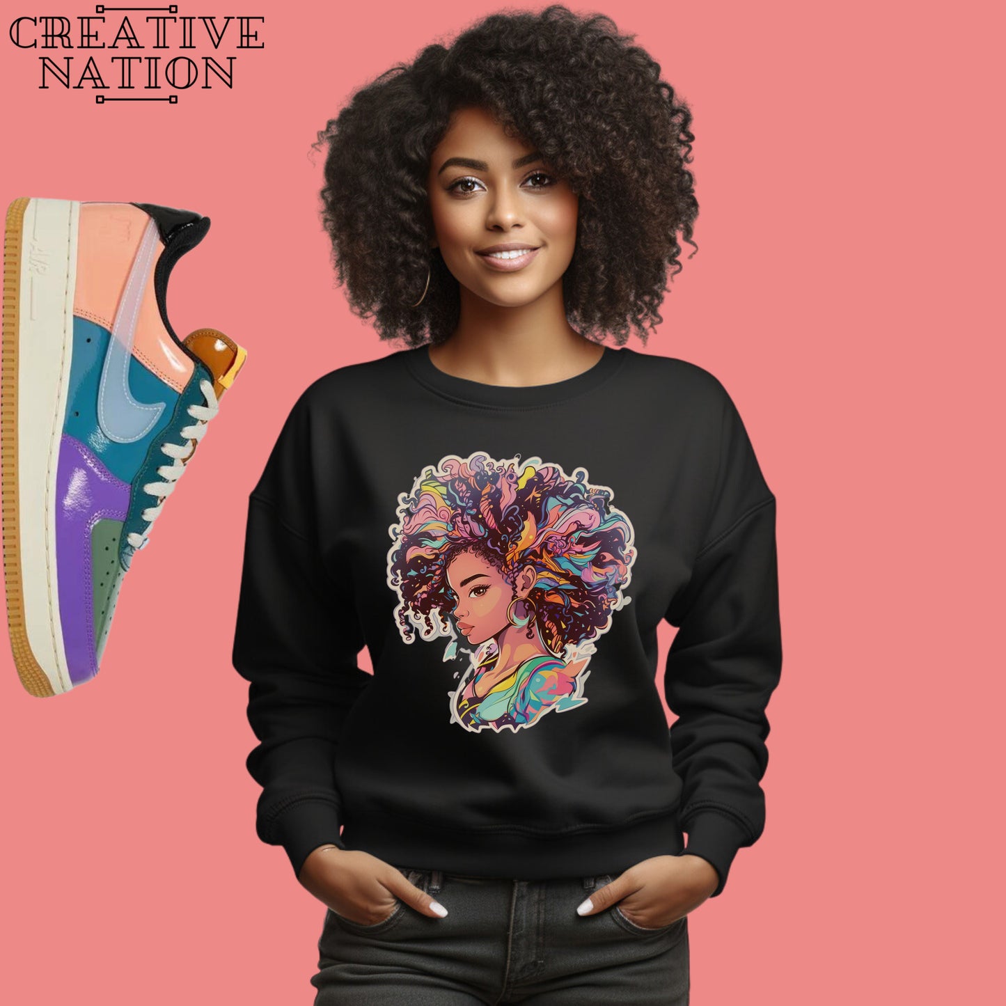 Sweatshirt To Match Undefeated Air Force 1 Low Celestine Blue Unisex Tee Afro Shirt For AF1