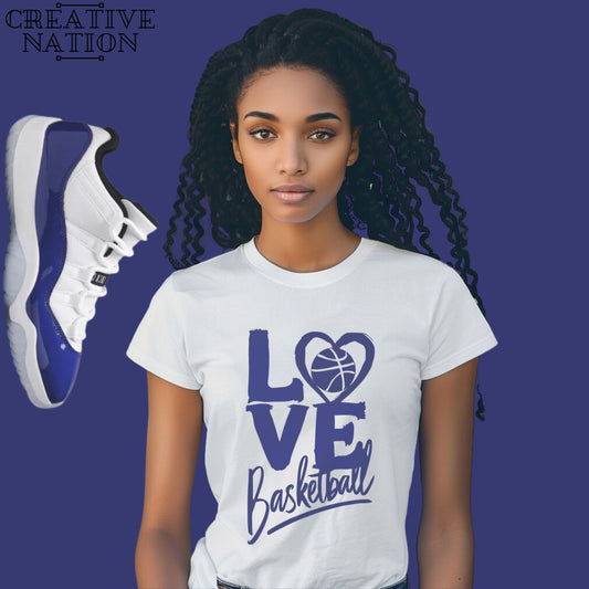 Shirt To Match Jordan 11 Retro Low White Concord Unisex Tee Basketball Shirt For Jordan 11