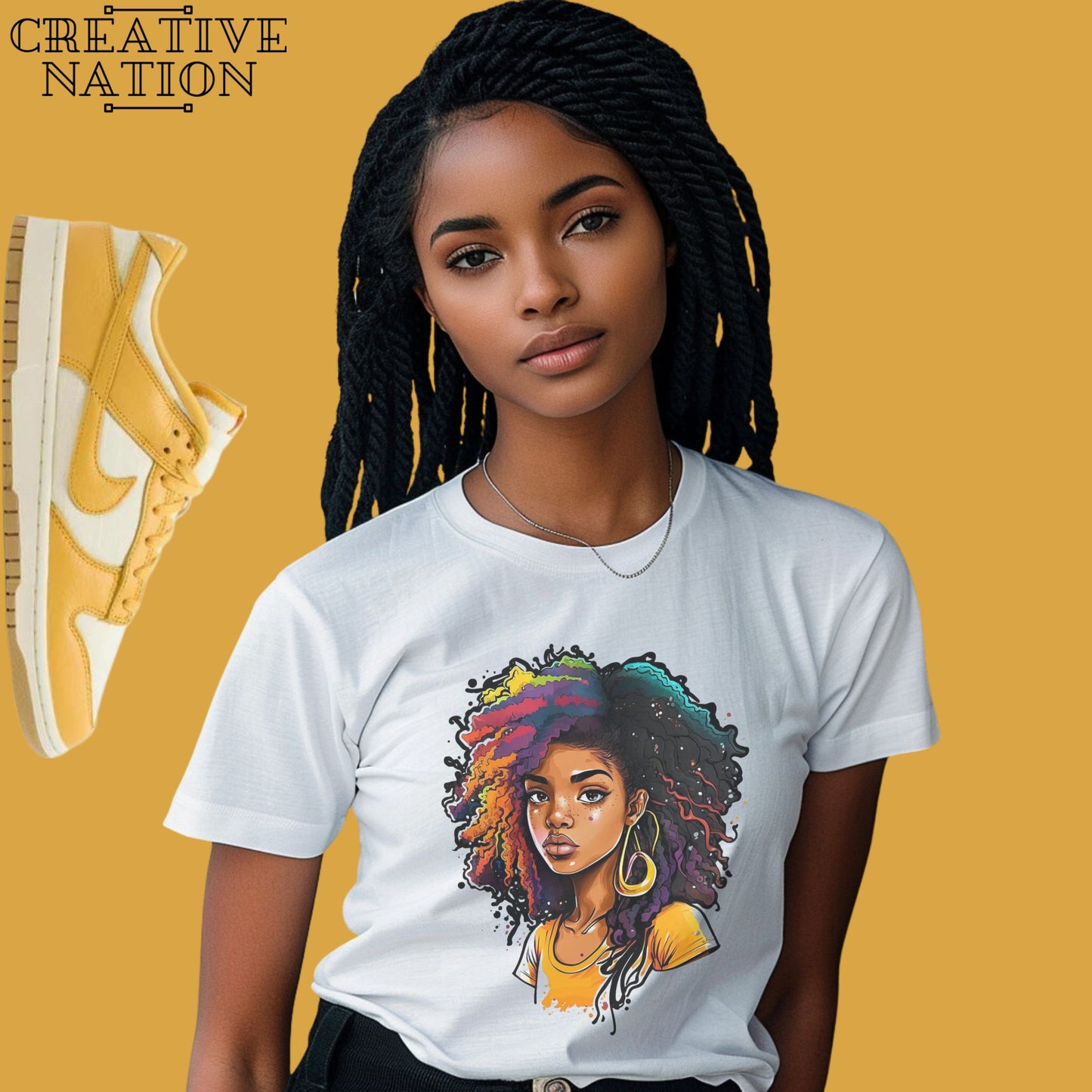 Shirt To Match Dunk Low University Gold Unisex Tee Afro Shirt For Dunks