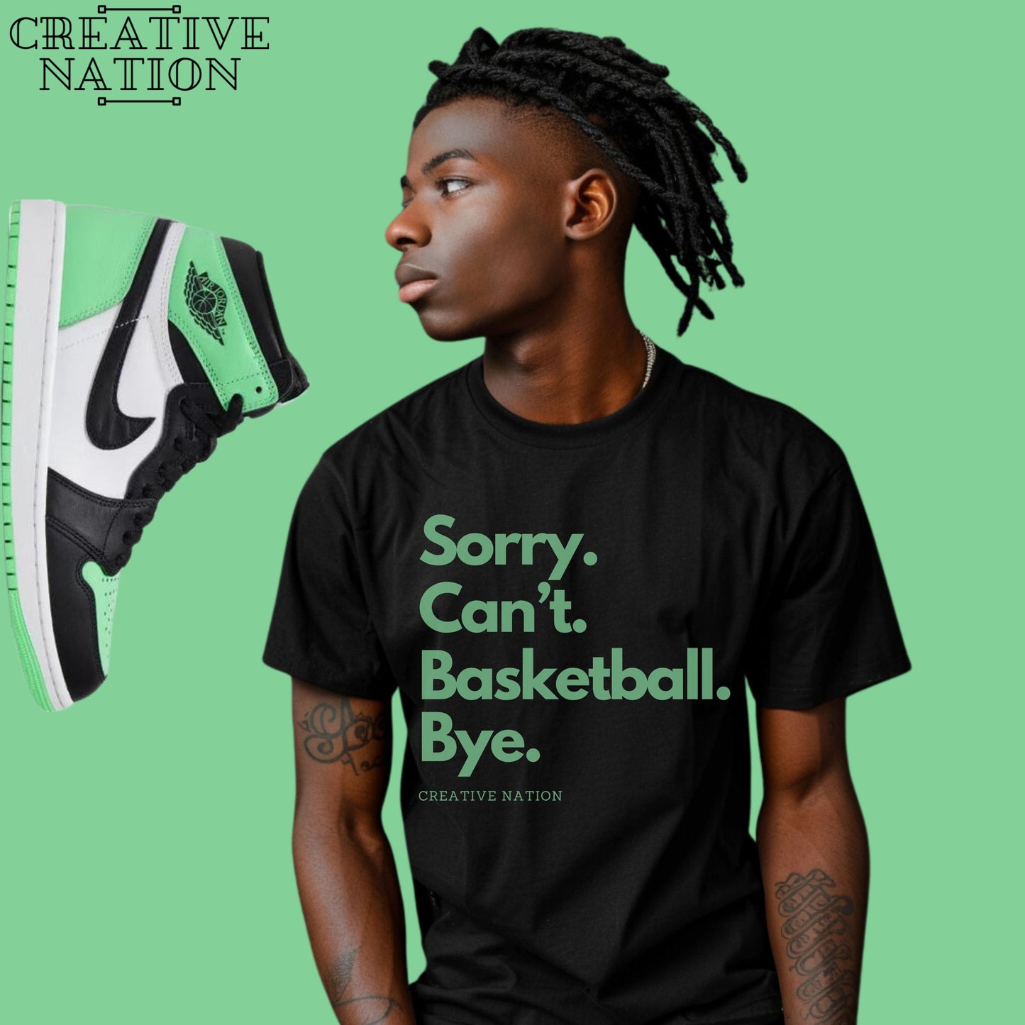 Shirt To Match Jordan 1 Retro High OG Green Glow Unisex Tee Basketball Shirt For Jordan 1