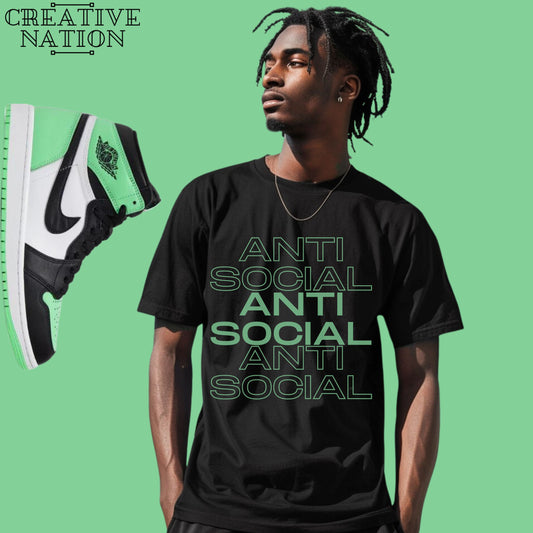 Shirt To Match Jordan 1 Retro High OG Green Glow Unisex Tee Anti Social Shirt For Jordan 1