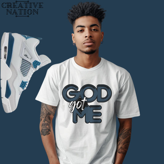 Shirt To Match Jordan 4 Retro Military Blue Unisex Tee GOD Shirt For Jordan 4