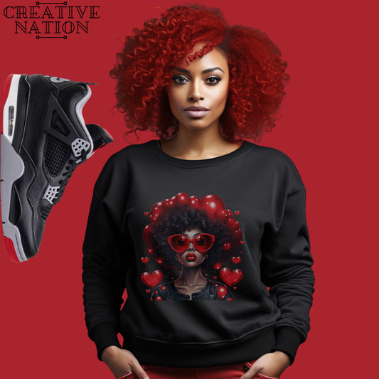 Sweatshirt To Match Jordan 4 Retro Bred Reimagined Unisex Tee Afro Shirt Sneaker Shirt For Jordan 4