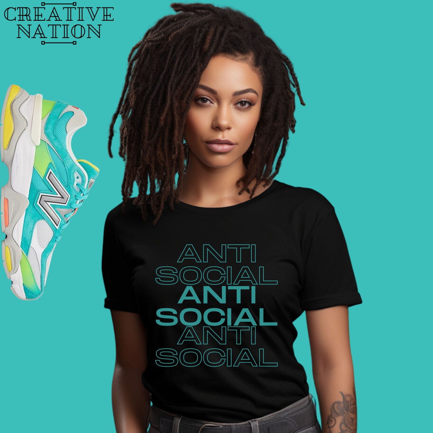 Shirt To Match New Balance 9060 Cyan Burst DTLR Unisex Tee Anti Social Shirt For 9060