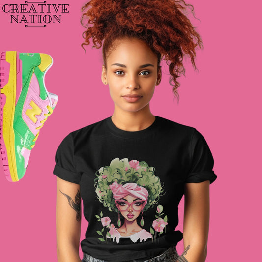 Shirt To Match New Balance 550 Y2K Patent Leather Pack Pink Green Unisex Tee Afro Shirt For 550