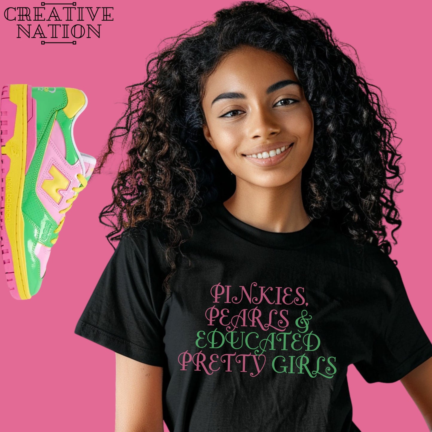 Shirt To Match New Balance 550 Y2K Patent Leather Pack Pink Green Unisex Tee Pretty Girl Shirt For 550