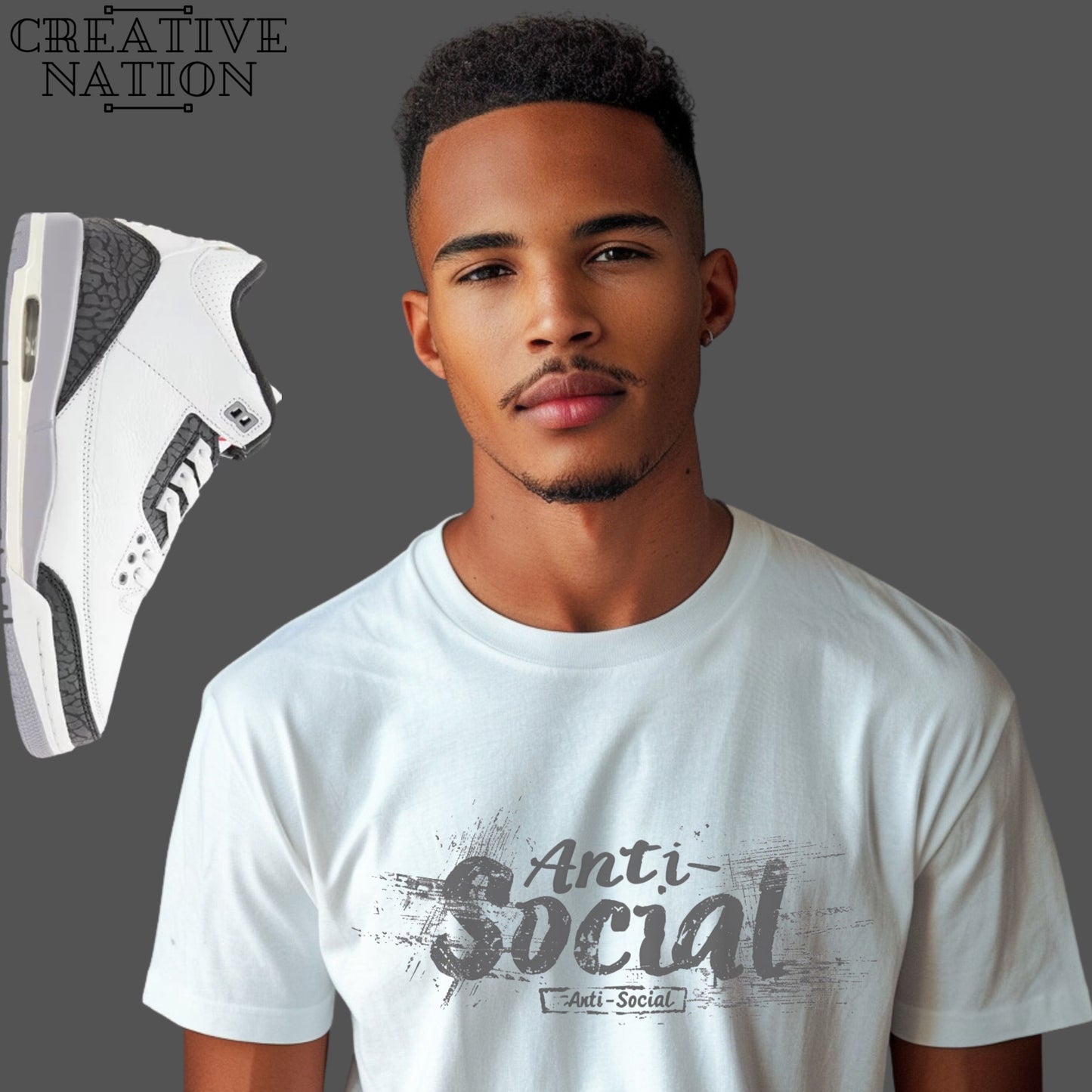 Shirt To Match Jordan 3 Retro Cement Grey Unisex Tee Anti Social Shirt For Jordan 3