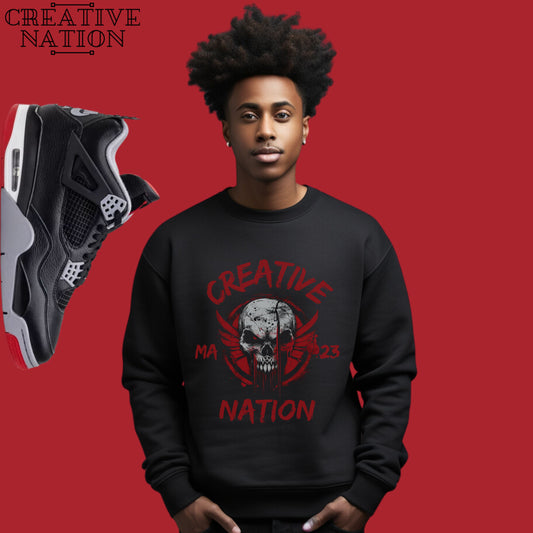 Sweatshirt To Match Jordan 4 Retro Bred Reimagined Unisex Tee Skull Shirt For Jordan 4