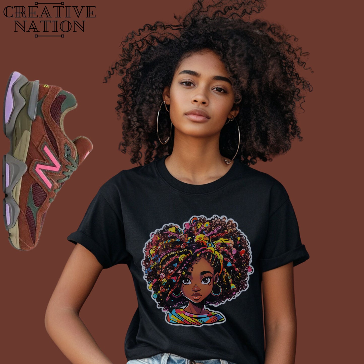 Shirt To Match New Balance 9060 Burgundy Pink Unisex Tee Cute Afro Shirt For 9060