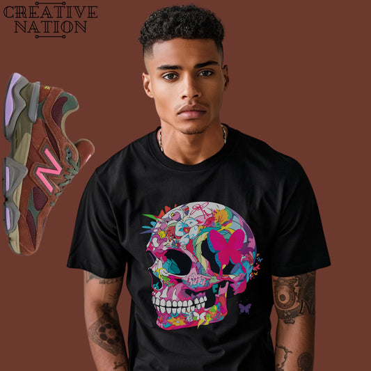 Shirt To Match New Balance 9060 Burgundy Pink Unisex Tee Skull Shirt For 9060